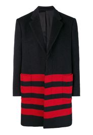 Calvin Klein 205W39nyc stripe detail single-breasted coat - Black