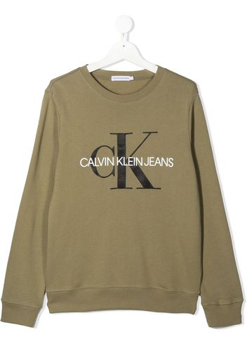 Koloniaal Dempsey Jet Calvin Klein Kids, Calvin Klein Kids TEEN logo-print sweatshirt - Green |  7southShops