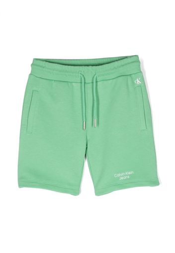 Calvin Klein Kids logo-print elasticated-waist shorts - Green