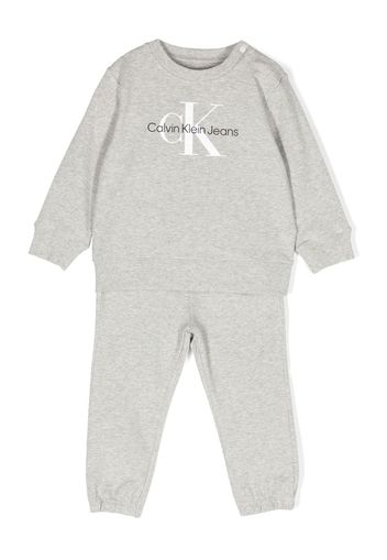 Calvin Klein Kids logo-print cotton tracksuit set - Grey