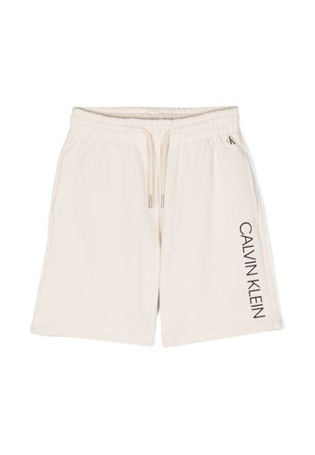 Calvin Klein Kids logo-print drawstring shorts - Neutrals