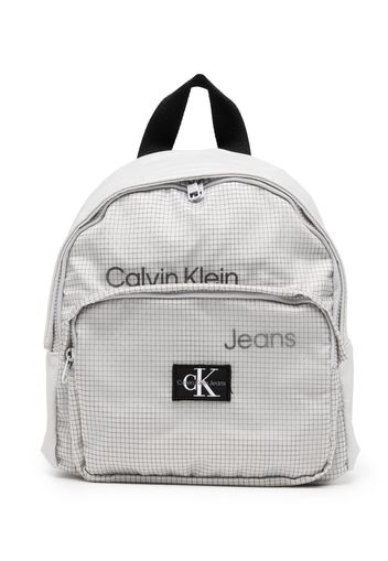 Calvin Klein Kids logo-print geometric-pattern backpack - Grey