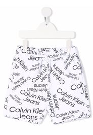 Calvin Klein Kids logo-print drawstring shorts - White