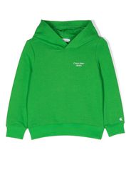 Calvin Klein Kids logo-print long-sleeve hoodie - Green