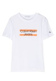 Calvin Klein Kids front logo-print T-shirt - White