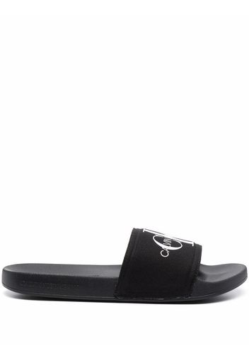 Calvin Klein monogram-print slides - Black