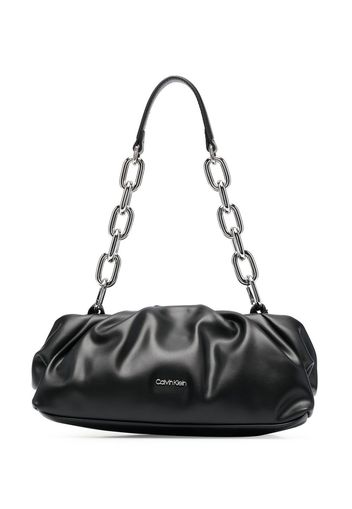 Calvin Klein logo-lettering clutch bag - Black