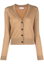 Calvin Klein semi-sheer V-neck cardigan - Brown