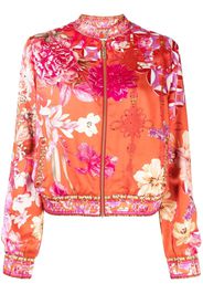 Camilla floral-print bomber jacket - Orange