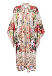 Camilla floral-print silk cape - Neutrals