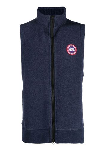 Canada Goose logo patch knitted gilet - Blue