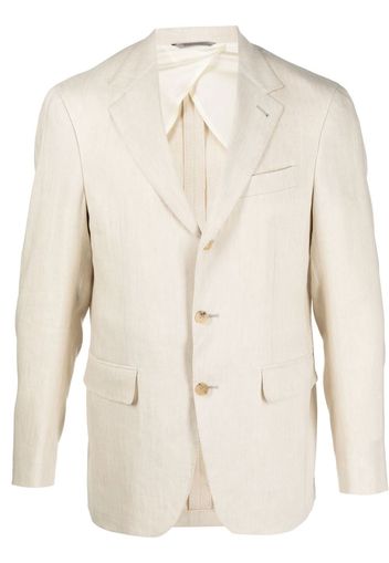 Canali single-breasted wool-linen blazer - Neutrals