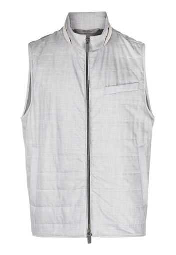 Canali stand-up collar wool gillet - Grey