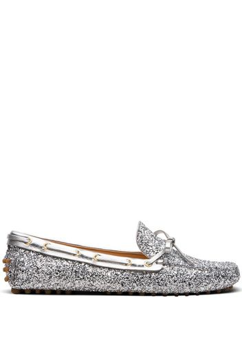 metallic driving loafers