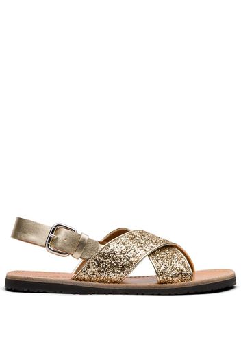 glitter-effect slingback sandals