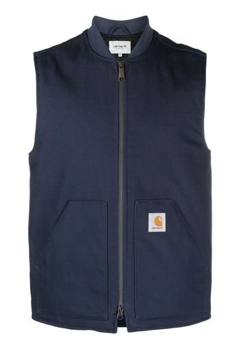 Carhartt WIP logo-patch zipped vest - Black