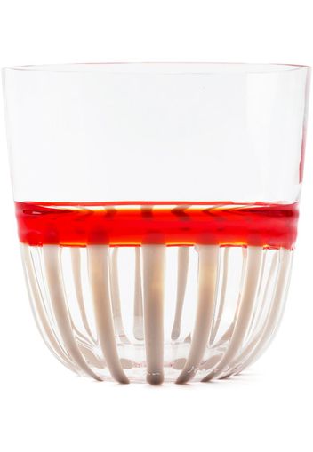 striped water glass