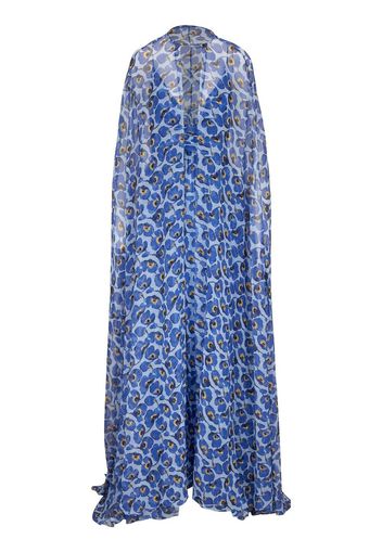 Carolina Herrera floral-print fllor-length dress - Blue