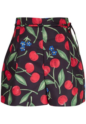 Carolina Herrera cherry-print tie-waist shorts - Black