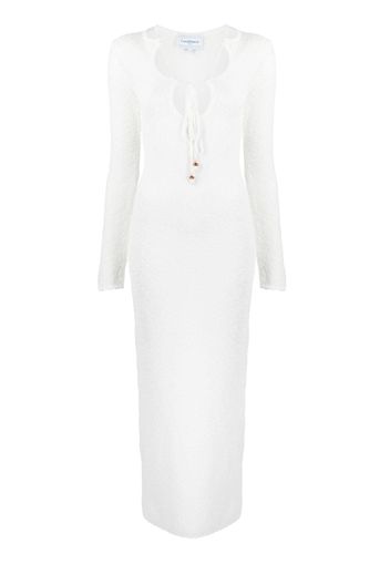 Casablanca Cut Out Boucle sheer dress - White