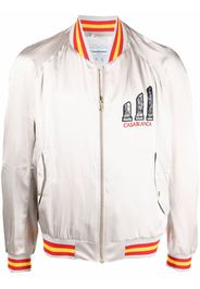 Casablanca embroidered zip-up bomber jacket - Grey