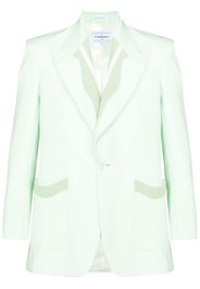 Casablanca ribbed-trim single-breasted blazer - Green