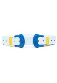 Casablanca Casa Cowboy colour-block leather belt - Blue