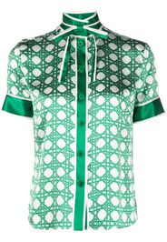 Casablanca monogram-print silk shirt - Green