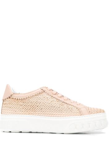 woven low-top trainers