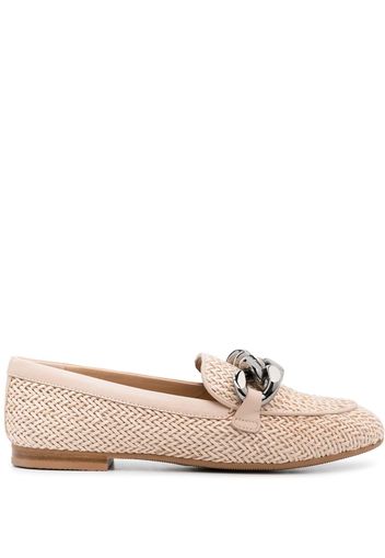 Casadei chain-detail leather loafers - Pink