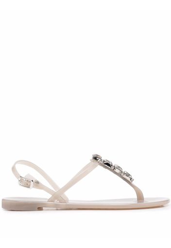 Casadei crystal-embellished jelly sandals - Grey