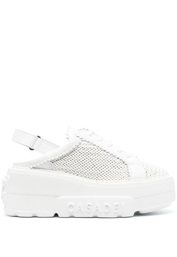 Casadei 85mm woven platform sneakers - White