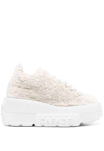 Casadei 80mm low-top fleece sneakers - Neutrals