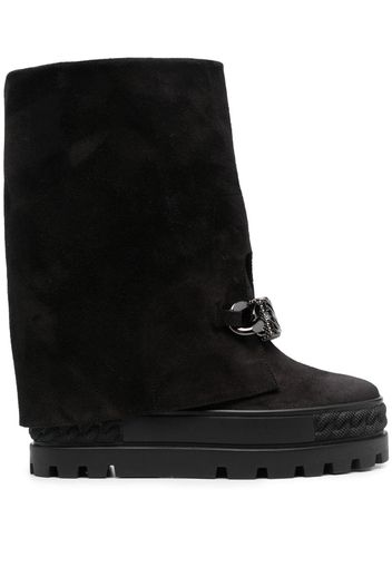 Casadei Nexus chain-link suede boots - Black