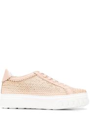 woven low-top trainers