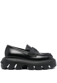 Casadei Generation C logo-embossed loafers - Black