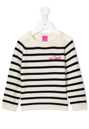 Cashmere in Love Kids cashmere Maisy striped jumper - White