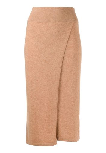 Cashmere In Love Lucia wrap knitted skirt - Neutrals