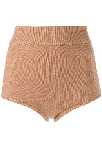 Cashmere In Love ribbed Mimie shorts - Neutrals