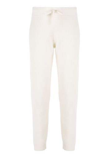 Cashmere In Love ribbed-knit track pants - White