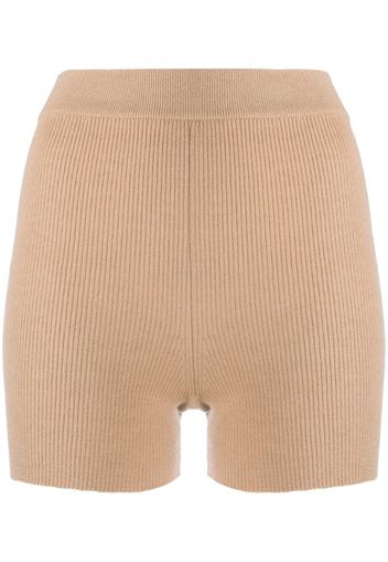 ribbed-knit biker shorts