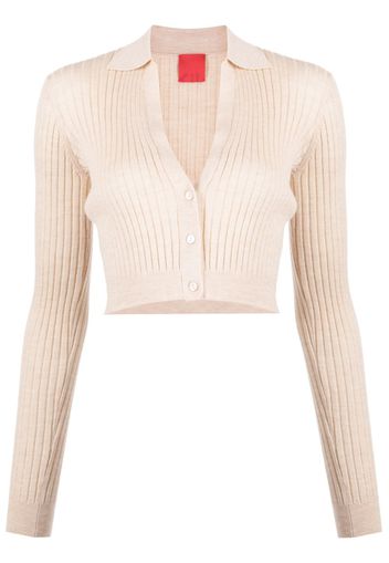 Cashmere In Love Callen V-neck cropped cardigan - Brown