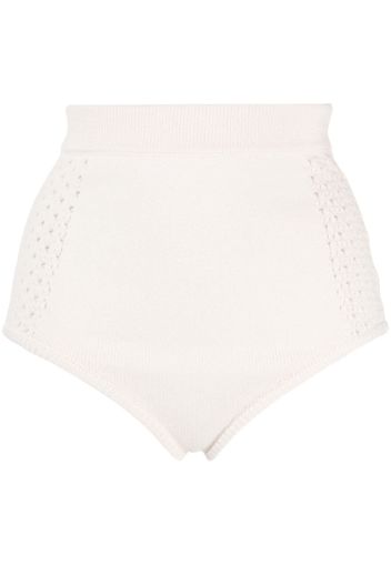 Cashmere In Love Kira crochet-knit shorts - White