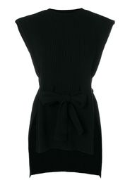 Cashmere In Love ribbed belted sleeveless top - Black