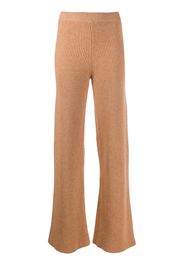 Cashmere In Love ribbed flared Cortina trousers - Neutrals