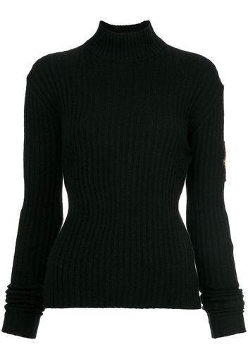 Chanel Pre-Owned patch sleeve knit top - Black