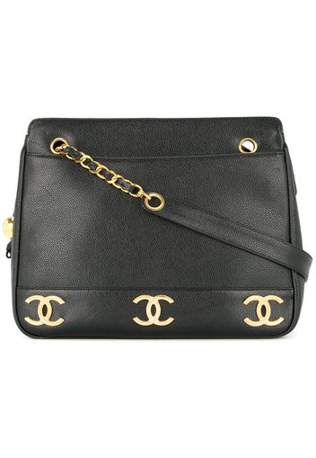 Chanel Pre-Owned interlocking CCs shoulder bag - Black