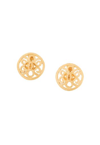 Chanel Pre-Owned cutout round earrings - Metallic