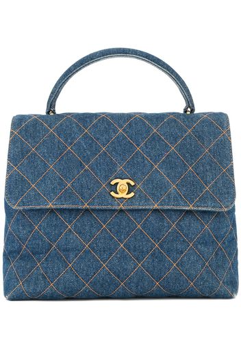 Chanel Pre-Owned quilted denim handbag - Blue