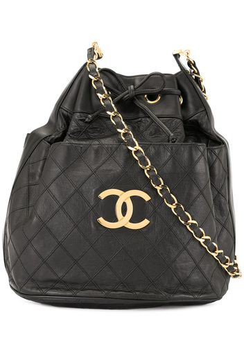 Chanel Pre-Owned Cosmos quilted CC logos shoulder bag - Black